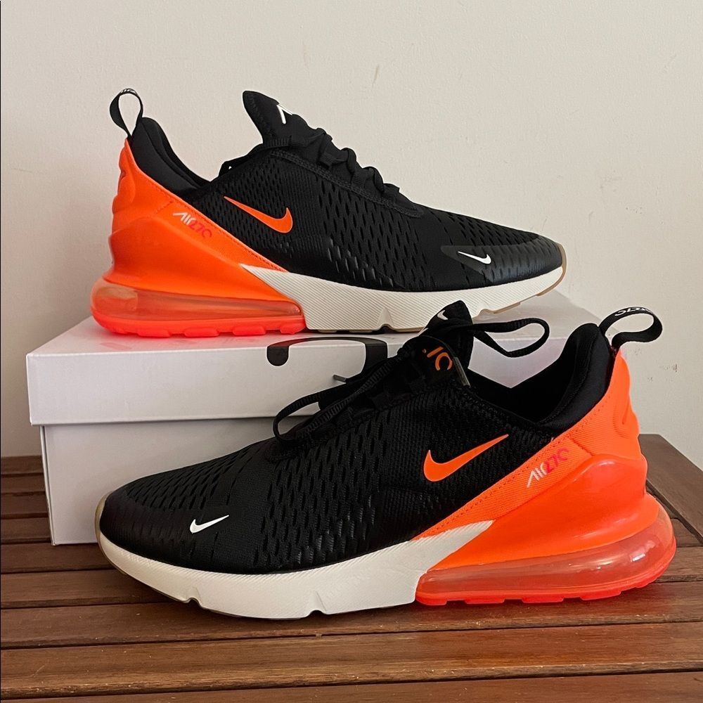 Nike Air Max 270 Black/Total Orange US Men Size 11.5/UK10.5/EU45.5(AH8050-030)
